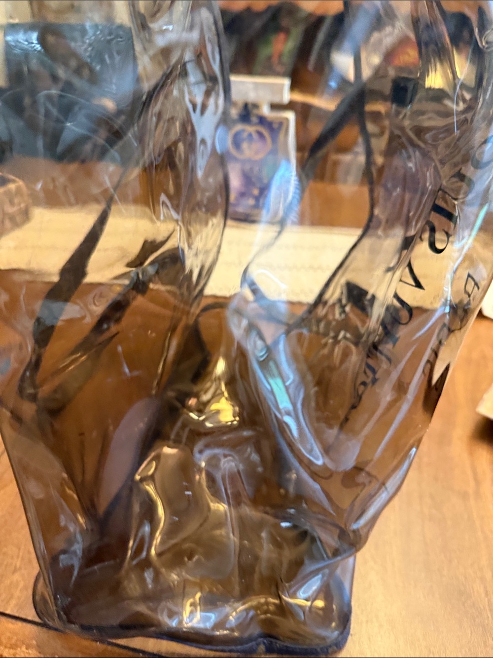 Louis Vuitton Transparent Brown PVC Tote with Dark Brown Trim - Picture 9 of 11
